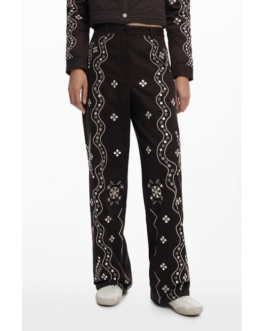 Desigual Black Mirror Long Pants, Cotton