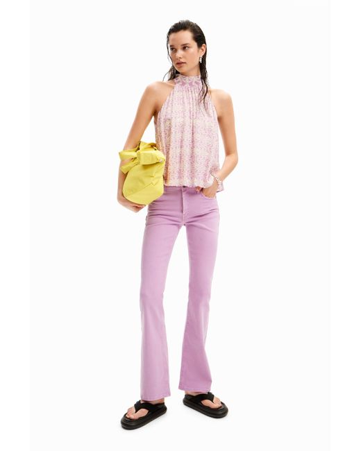 Desigual Pink Push-up Flare Jeans