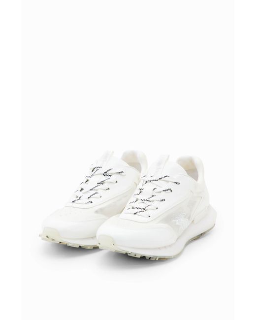 Desigual White Transparency Running Sneakers