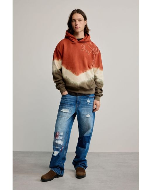 Desigual Red Tie-Dye Sweatshirt, Cotton for men