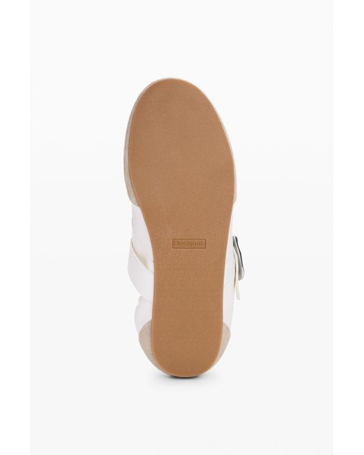 Desigual White Leather Buckle Sneaker