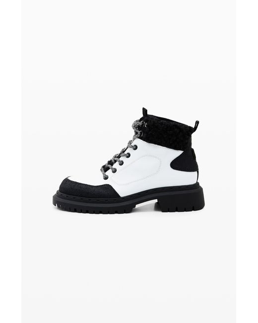 Desigual Black Lace-Up Trekking Boots
