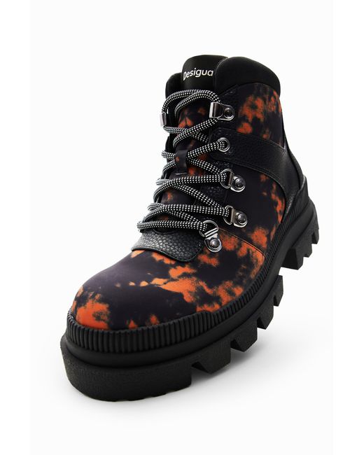 Desigual Black Printed Trekking Boots