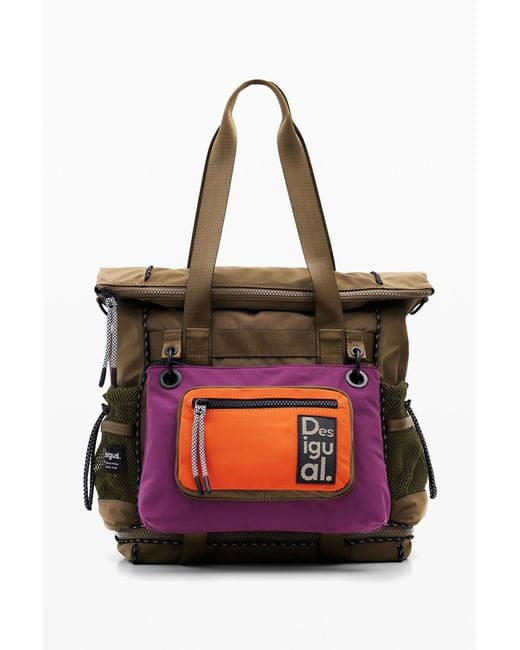 Desigual Red Large Multiposition Voyager Backpack, Polyester