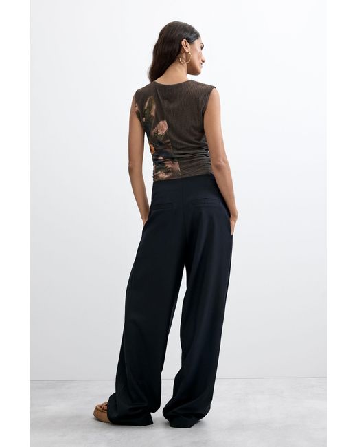 Desigual Blue Long Pleated Trousers