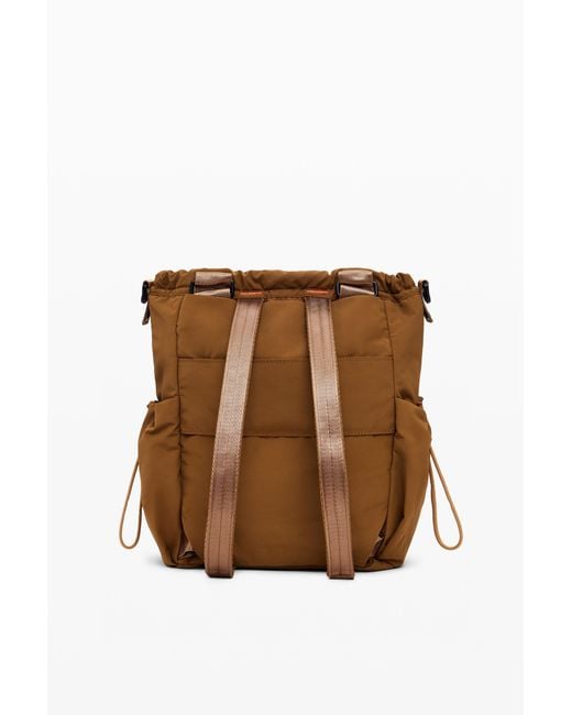 Desigual Brown Multi-Position Backpack With Drawstrings, Polyamide