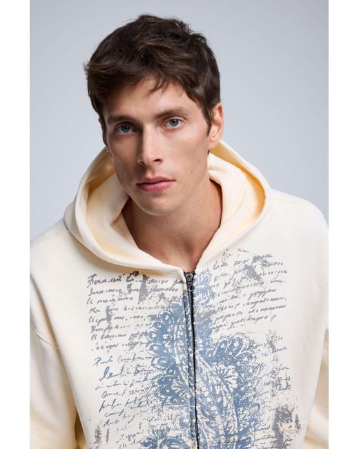 Desigual Blue Printed Sweatshirt, Cotton for men