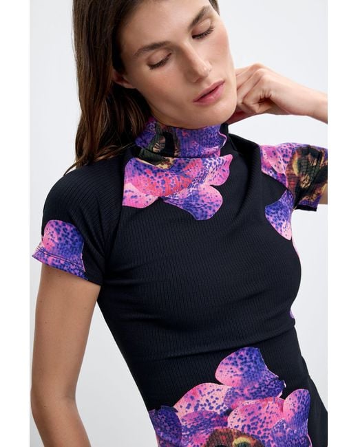 Desigual Black Printed Lacroix T-Shirt, Viscose
