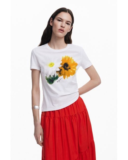 Desigual Blurred Flowers T-Shirt
