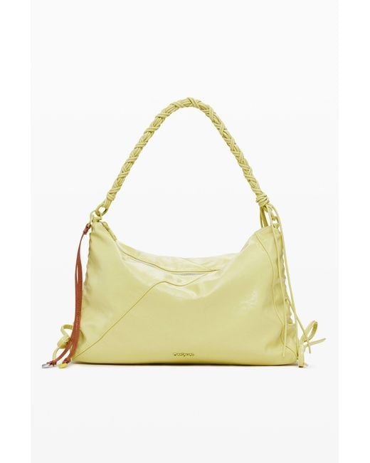 Desigual Metallic Medium Shiny Bow Bag, Polyurethane