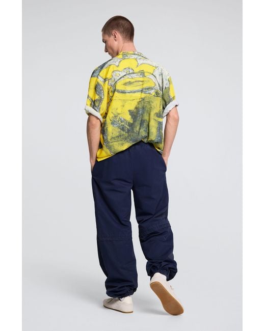 Desigual Blue Plain Long Trousers, Polyamide for men