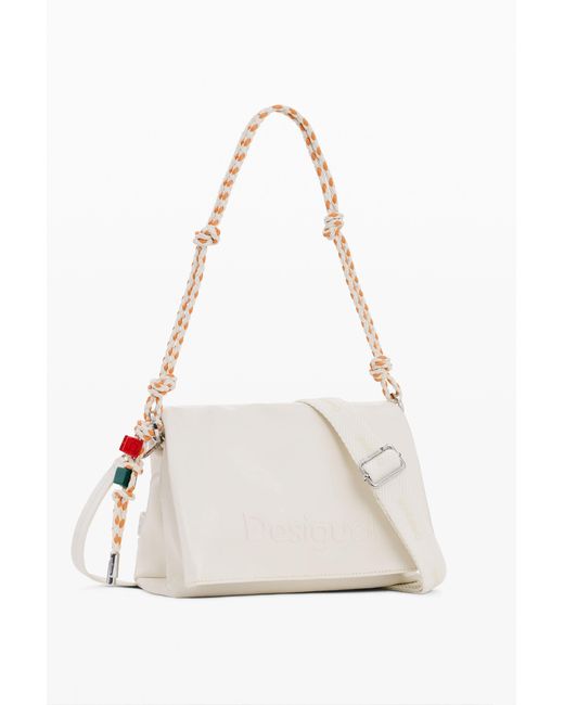 Desigual White Medium Charms Bag, Polyurethane