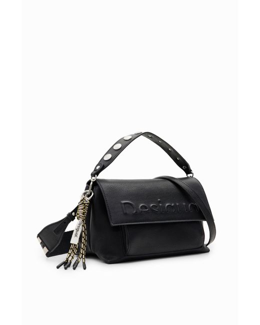 Desigual Midsize Half-logo Crossbody Bag in Black | Lyst