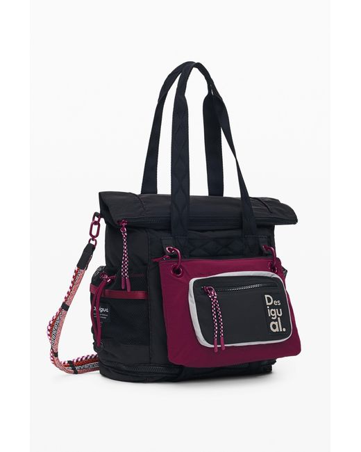 Desigual Black Large Multi-Position Backpack, Polyamide