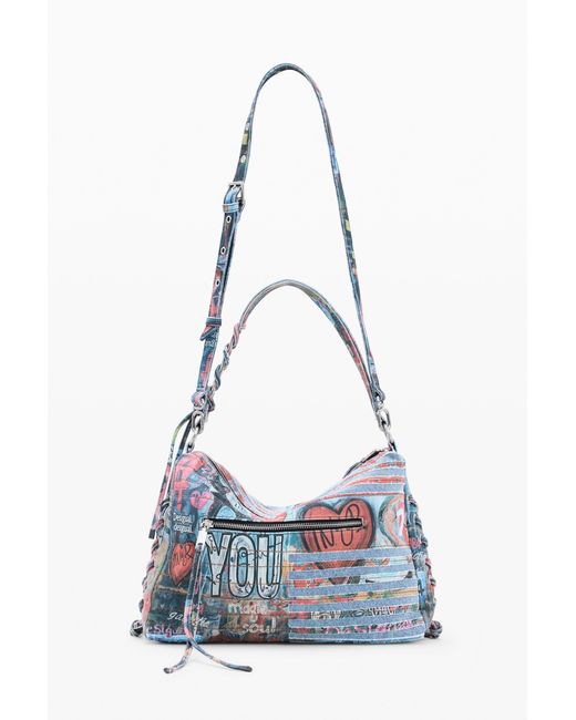 Desigual Blue Medium Denim Bag, Cotton