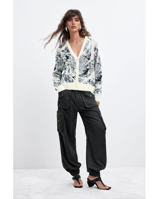 Desigual White Jacquard Sweater M. C. Lacroix