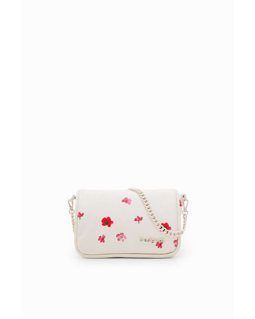 Desigual Pink S Padded Floral Crossbody Bag