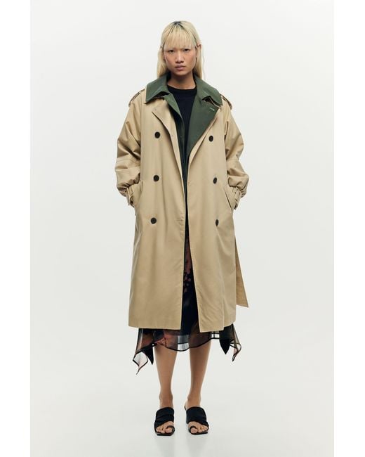 Desigual Natural Double-Lapel Trench Coat