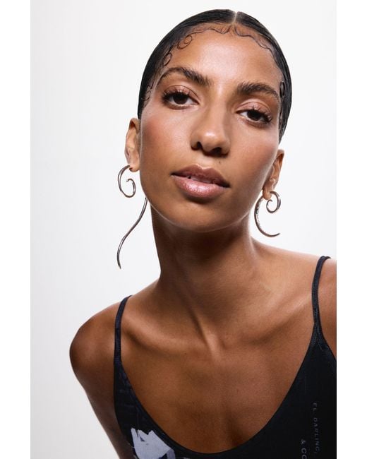 Desigual Black Zalio Spiral Earrings