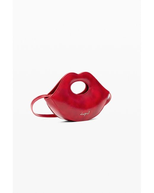 Desigual Red Small Bag Lips, Polyurethane