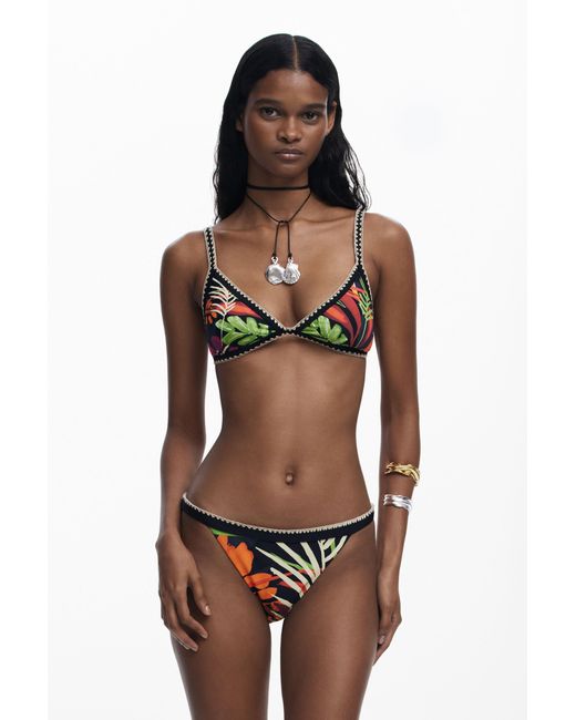 Desigual Red Tropical Bikini Bottoms