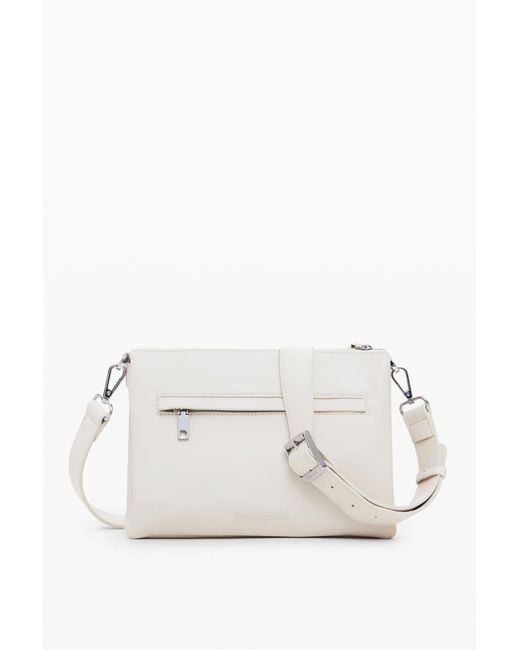 Desigual White Floral Handbag, Polyurethane