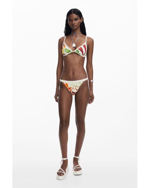 Desigual White Bikini Top