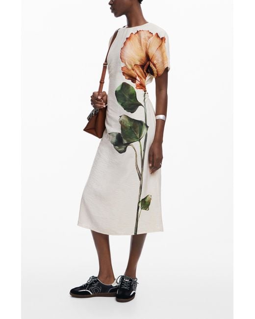 Desigual White Flower Dress