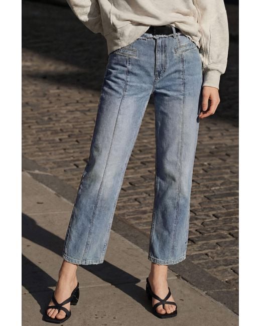 Desigual Blue Two-Material Denim Trousers, Cotton