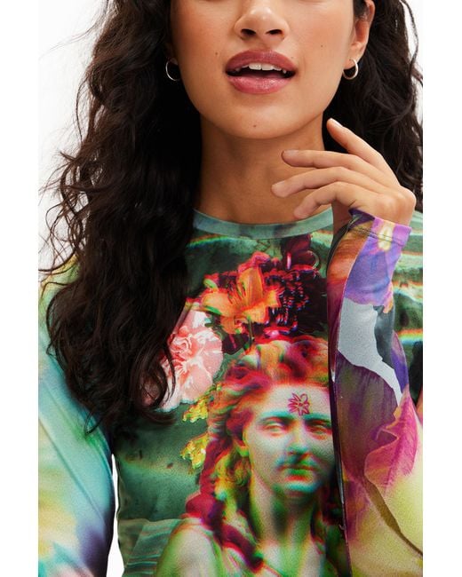 Desigual Blue Fantasy Bust T-Shirt, Polyester