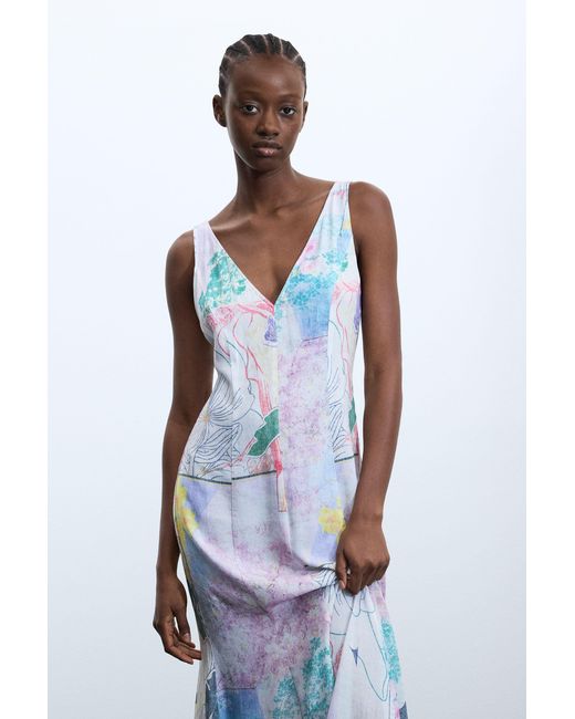 Desigual Blue 2-In-1 Printed Dress