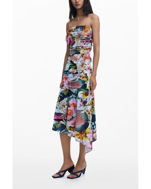Desigual White Skirt Designed By Mr. Christian Lacroix, Polyester