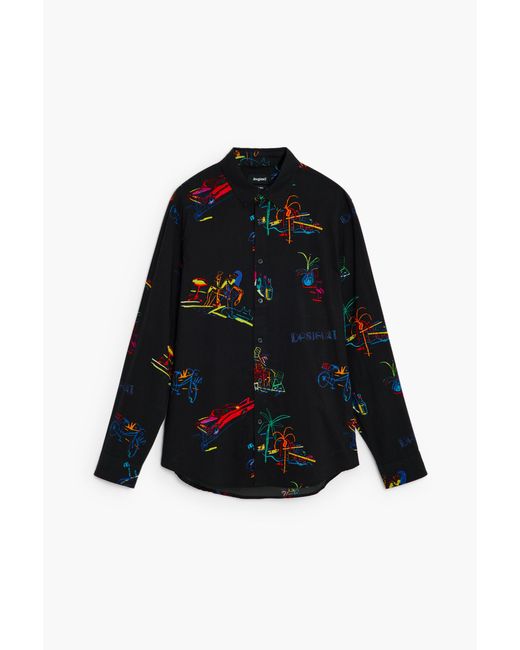 Desigual Black 100% Cotton Shirt, Cotton for men