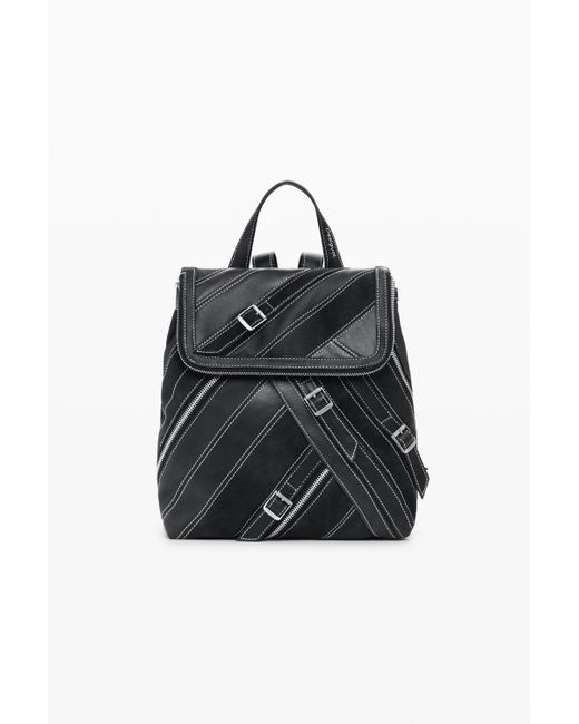 Desigual Black Small Faux Leather Backpack With Buckles