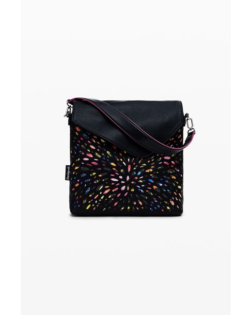 Desigual Black 2-In-1 Perforated Mini Backpack, Polyurethane