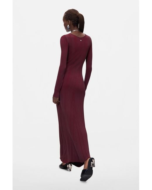 Desigual Purple Long-Sleeved Knit Dress