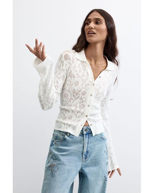 Desigual Blue Wide Leg Jeans, Cotton