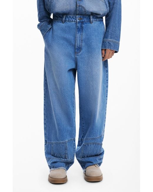 Desigual Blue Denim Balloon Pockets Hem, Cotton for men