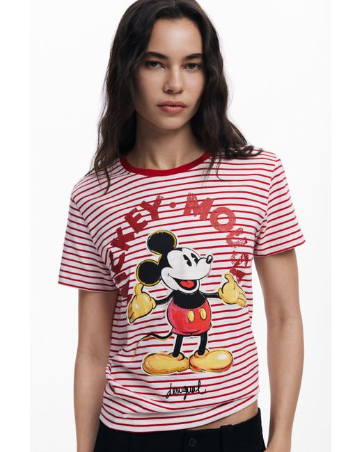 Desigual Red Mickey Mouse T-Shirt