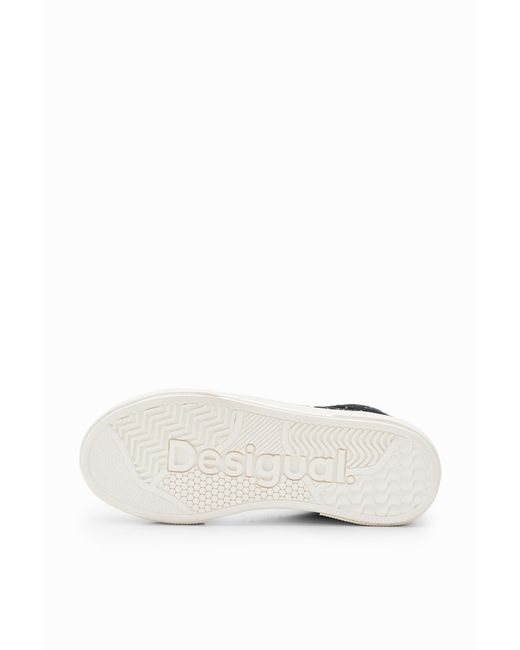 Desigual Black High-Top Patchwork Sneakers