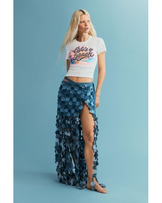 Desigual Blue Printed Cotton T-Shirt, Cotton