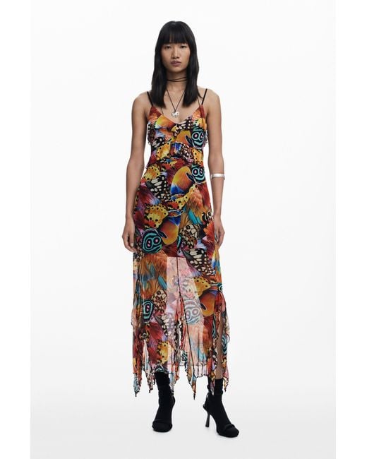 Desigual Multicolor Dress Designed By Mr. Christian Lacroix, Polyester