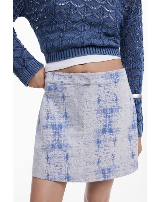 Desigual Blue Distressed Miniskirt