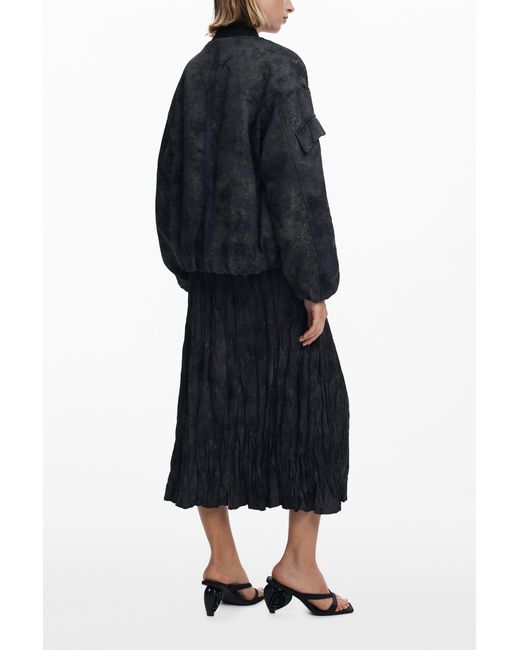 Desigual Blue Pleated Midi Skirt