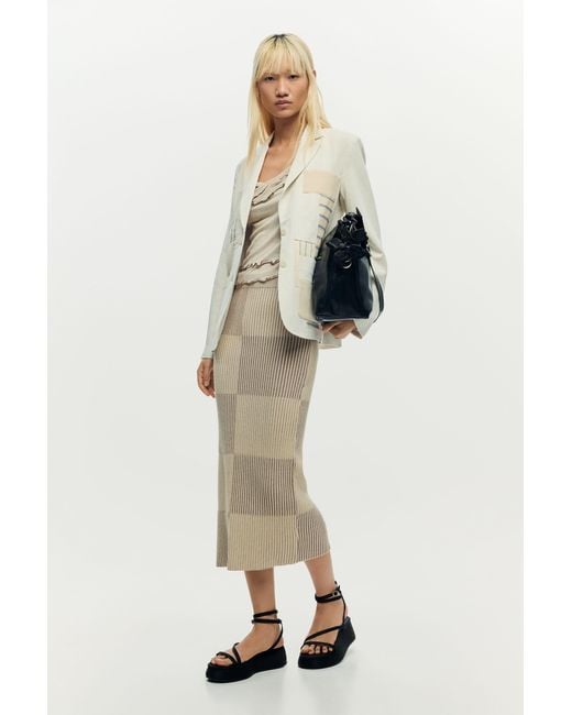 Desigual Natural Patchwork Blazer, Viscose