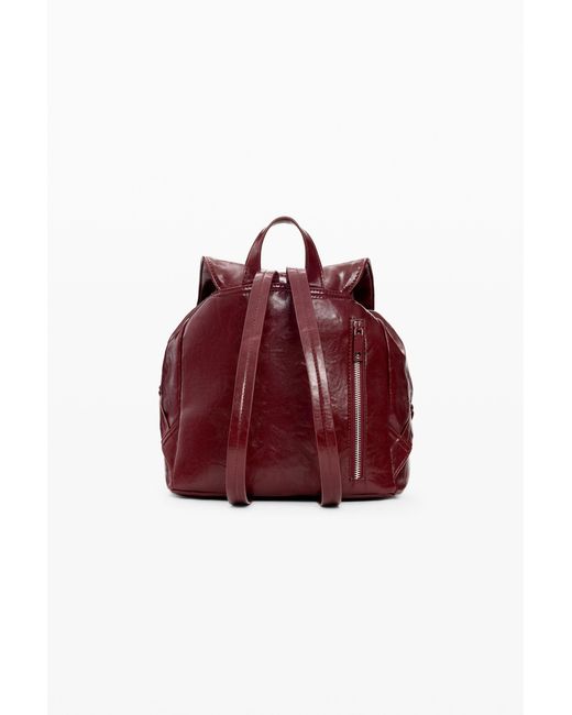 Desigual Red Small Shiny Backpack Bow, Polyurethane
