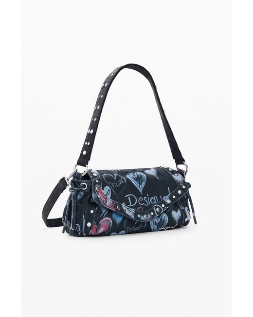 Desigual Blue Medium Graffiti Bag, Cotton