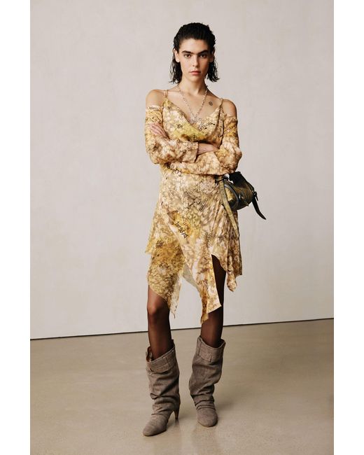 Robe Fluide Studio, Femme, Soie, Jaune Desigual en coloris Natural