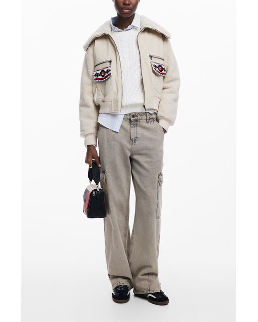 Desigual White Trucker Jacket, Cotton