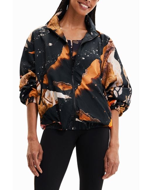 Desigual Black Oversize Sport Jacket, Polyester